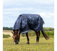LeMieux Arika Star 100g Detach-A-Neck Turnout Rug Navy - Outdoor Horse Blanket - Navy - Size: 7ft