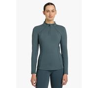 LeMieux Base Layer - Sweat Wicking Fabric - Breathable Vented Under Arms - 360 Stretch - 50+ UV Protection - Ultra Soft Seam - Flat Lock Stitching - Petrol - UK12