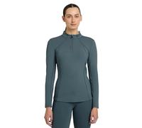 LeMieux Base Layer - Sweat Wicking Fabric - Breathable Vented Under Arms - 360 Stretch - 50+ UV Protection - Ultra Soft Seam - Flat Lock Stitching - Petrol - UK12