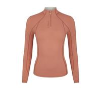 LeMieux Base Layer - Sweat Wicking Fabric - Breathable Vented Under Arms - 360 Stretch - 50+ UV Protection - Ultra Soft Seam - Flat Lock Stitching - Apricot - UK 8