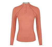 LeMieux Base Layer - Sweat Wicking Fabric - Breathable Vented Under Arms - 360 Stretch - 50+ UV Protection - Ultra Soft Seam - Flat Lock Stitching - Apricot - UK 4
