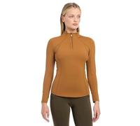 LeMieux Base Layer - Sweat Wicking Fabric - Breathable Vented Under Arms - 360 Stretch - 50+ UV Protection - Ultra Soft Seam - Flat Lock Stitching - Ginger - UK14