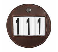 LeMieux Bridle Number Holder Smart Round Leather Competition Display Black/Brown