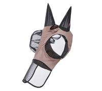 LeMieux Bug Relief Full Fly Mask - Pull On Design - Bug-Eye Eye Darts - Breathable Mesh Ears - Walnut - XLarge
