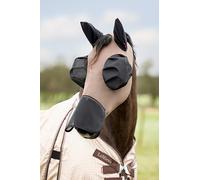 LeMieux Bug Relief Full Fly Mask - Pull On Design - Four Way Stretch Fabric - Bug-Eye Eye Darts - Mesh Ears - Walnut - X-Small