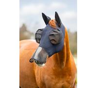 LeMieux Bug Relief Full Mask - Fly Mask - UV Protection - Pull On - Breathable - Nose Cover - Navy - Small