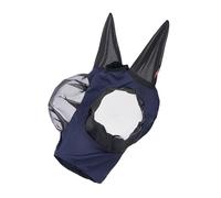 LeMieux Bug Relief Half Fly Mask - Pull On Design - Bug-Eye Eye Darts - Breathable Mesh Ears - Navy - Small
