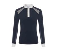 LeMieux Camille Long Sleeve Show Shirt - Womens - Lightweight and Breathable - Smart Standing Collar - Navy - UK12