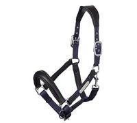LeMieux Capella Headcollar for Horses - Navy - Leather/Nylon - Pressure Relief & Soft Touch - Full