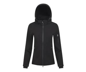 LeMieux Celine Soft Shell Jacket - Womens - Water Resistant - Breathable - Detachable Hood - Black - UK10
