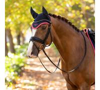 LeMieux Classic Fly Hood - Navy/Cranberry - Red - Size: Large