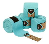 LeMieux Classic Polo Full Exercise Bandages in Azure with Zipped Case - Soft Fleece Protection Wraps - 3.8 m Long - Pack of 4