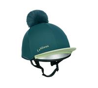 LeMieux Classique Pom Hat Silk - Detachable Faux Fur Pom Pom - Four Way Stretch To Fit Most Equestrian Riding Helmets