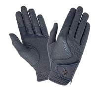 LeMieux Close Contact Glove - Breathable Fabric - Double Rein Grip - Secure Hook & Loop Fastening - Textured Branding - Navy - Large
