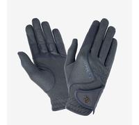 LeMieux Close Contact Glove - Breathable Fabric - Double Rein Grip - Secure Hook & Loop Fastening - Textured Branding - Navy - Medium