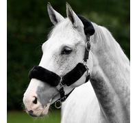 LeMieux Comfort Headcollar for Horses - Black/Grey - Soft Fleece Lining - Adjustable & Durable - Cob