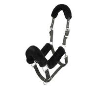 LeMieux Comfort Headcollar for Horses - Black/Grey - Soft Fleece Lining - Adjustable & Durable - X Full