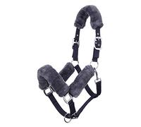 LeMieux Comfort Headcollar for Horses - Navy/Grey - Soft Fleece Lining - Adjustable & Durable - Cob