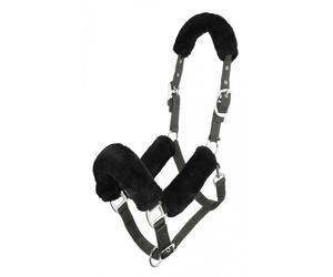 LeMieux Comfort Headcollar Soft Fleece Lined Head Collar Black/Natural/Grey