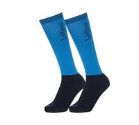 LeMieux Competition Horse Riding Socks with Closely Woven Foot, Topside Seam and Micro Weight Stretch - Twin Pack - Benetton Blue - Small