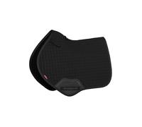 LeMieux Cotton Close Contact Saddle Pad Square - High Wither - Elasticated D-Ring Tabs - Black - Large