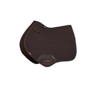 LeMieux Cotton Close Contact Saddle Pad Square - High Wither - Elasticated D-Ring Tabs - Brown - Small/Medium