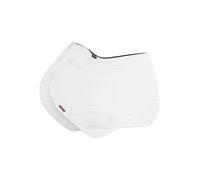 LeMieux Cotton Close Contact Saddle Pad Square - High Wither - Elasticated D-Ring Tabs - White - Large