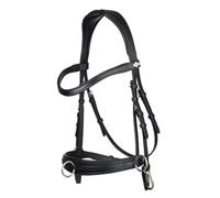 LeMieux Cross-Functional Leather Cavesson - Black - Cob | Leather Lunge Cavesson - Central D-Ring - Clip Options to Attach the Bit - Adjustable