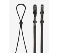LeMieux Curb Rein - Narrow Rein For Double Bridle - Brown/Silver - Cob