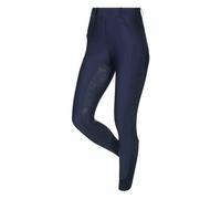 LeMieux Demi Pull On Breggings with Full Seat Grip in Navy - 4 Way Stretch Fabric - Woman's Horse Riding Breeches with Side Pockets & Belt Loops - UK 14