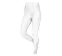 LeMieux Demi Pull On Breggings with Full Seat Grip in White - 4 Way Stretch Fabric - Woman's Horse Riding Breeches with Side Pockets & Belt Loops - UK 16