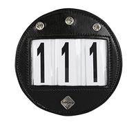 LeMieux Diamante Bridle Number Holder in Black - Durable Leather Material - Attaches Easily with a Strong Fixing Pin - One Size