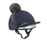 LeMieux Eleanor Reflective Pom Hat Silk - Navy Blue