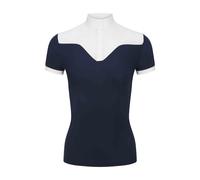 LeMieux Emily Short Sleeve Show Shirt - Womens - Lightweight and Breathable - Standing Collar - Navy - UK18
