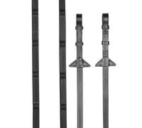 LeMieux Ergo Grip Rubber Reins - Integrated Raised Rubber Stoppers - Martingale Stoppers - Black - Full