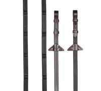 LeMieux Ergo Grip Rubber Reins - Integrated Raised Rubber Stoppers - Martingale Stoppers - Black - Pony