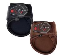 LeMieux Impact Compliant Fetlock Horse Boots Pair in Brown with Moulded Protective Strike Area, Mesh Vents & Double Lock Closure - Large
