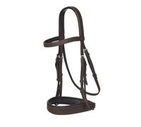 LeMieux Flat Hunter Bridle with Laced Reins - Havana/Silver Pony