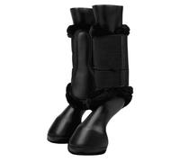 LeMieux Fleece Edge Mesh Brushing Horse Boots - Protective Gear and Training Equipment - Equine Boots, Wraps & Accessories (Black/Large)
