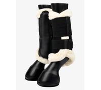 LeMieux Fleece Edged Mesh Brushing Boots AirFlow Comfort Splint Black/White