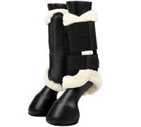 LeMieux Fleece Edged Mesh Brushing Boots - Black / Cream - Size: X Large