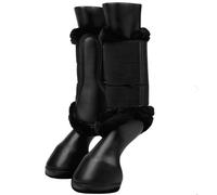 LeMieux Fleece Edged Mesh Brushing Boots - Black - Size: X Large