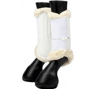 LeMieux Fleece Edged Mesh Brushing Boots - White - Size: Large