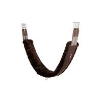 LeMieux Fleece Lined Anatomic Girth - Brown/Brown - Super Soft Fleece Lining - Elastic Straps - 125cm/50