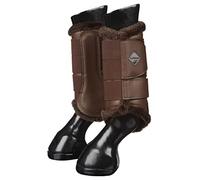 LeMieux Fleece Lined Brushing Horse Boots - Protective Gear and Training Equipment - Equine Boots, Wraps & Accessories (Brown/Large)