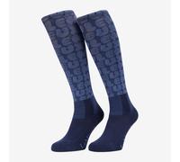 LeMieux Footsie Socks - Bubble Font Shadow - Blue - Size: Large