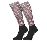 LeMieux Footsie Socks Junior LM Orchid or LM Blue. Branded Initial and Bit design, Ultrathin with Padded Sole, LM Blue
