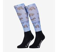 LeMieux Footsie Socks - Zebra - Blue Print - Size: Small
