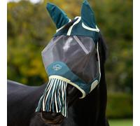 LeMieux Fringe Fly Mask - Micro-Mesh Ears - Black Mesh - Forelock Slit - Jungle - Large