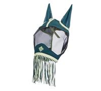 LeMieux Fringe Fly Mask - Micro-Mesh Ears - Black Mesh - Forelock Slit - Jungle - Large